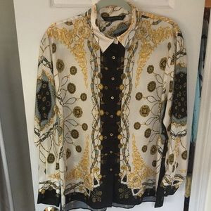 Zara Woman Baroque Blouse Versace Inspired